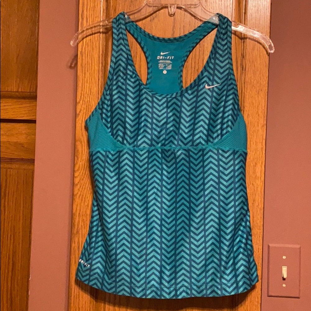 Nike Dri-Fit turquoise and blue workout top